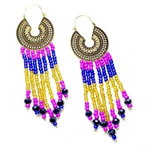 ShanRiLa Bohemian Gold Coin Fringe Earrings